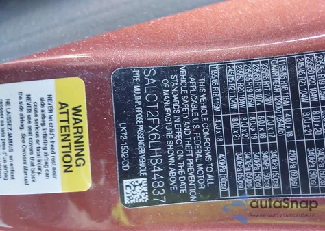 2020 Land Rover Discovery Sport R-Dynamic S/R-Dynamic Se z USA, uszkodzony, nr VIN SALCT2FX6LH844837